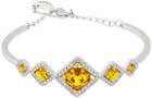 Swarovski Women's Carina Sunflower Aber Crystal Rhodium Plated Bangle Bracelet
