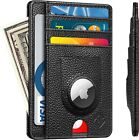 Mens RFID Blocking Leather Slim Wallet Money Credit Card Slots w AirTag Holder