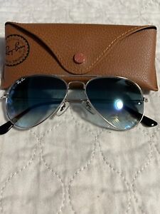 Ray-Ban Aviator Sunglasses RB3025 58-14mm Silver Frame Gray Gradient Lens