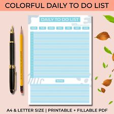 Daily To Do List Planner Printable Digital Download A4 & Letter