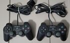 Lot Of Two Sony PlayStation 2 PS2 Dualshock 2 OEM Black Controllers Untested