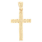 14K Yellow Gold Religious Classic Cross Pendant for Necklace or Chain