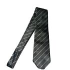 Armani Collezioni Silver Striped Silk Blend Men's Neck Tie
