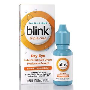 Blink Eye Drops for Dry Eyes Triple Care Lubricant Eye Drops Soothe expired 4/24