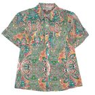 Jones New York Sport Blouse Size PM Button Front Short Sleeve Collared Multicolo