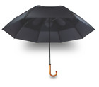 GustBuster 62 Inch Doorman Umbrella, Double Canopy, Black