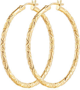 Gold Hoops Earrings 14K Gold Hoop Earrings for Women Large 14K Gold Earring Hoop