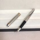 Luxury 164 Metal Series Grid Silver - Gold Clip 0.7mm Rollerball Pen No Box