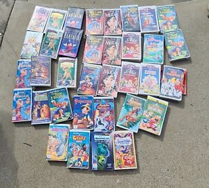 DISNEY:  Huge Lot of 35 Disney VHS Tapes (All Intact & in Working Condition)
