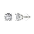 1.5 ct Round Cut Solitaire Stud Earrings14k White gold simulated diamond