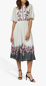 Ted Baker Begoni Floral Midi Dress Size 3/UK12 .