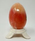 Vintage EGG Carved Onyx Marble Solid Stone Mexican Teotihuacan Artisans 60’s