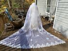 Vintage Wedding Gown & Veil With 9 Ft. Train! Maurer Original Lace Empire Waist