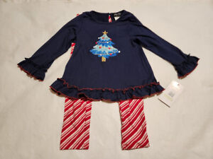 NWT Rare Too! Christmas Tree Outfit Set 2PC 4T Toddler Girl