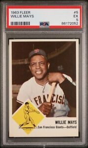 PSA 5 1963 Fleer Baseball #5 Willie Mays HOF San Francisco Giants No Reserve