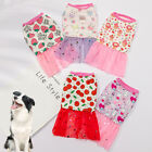 Summer Cartoon Print Soft Cotton Mesh Pet Dress Cat Dog Costume Outfit Clothes ☆
