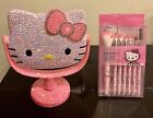 Hello Kitty Cute Rhinestone Makeup Table Vanity Mirror & 7 Piece Brush Set Gift