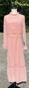 *ASOS* Boho Victorian Lace Peach Maxi Dress Sz.8 Classic Piece #New With Tag
