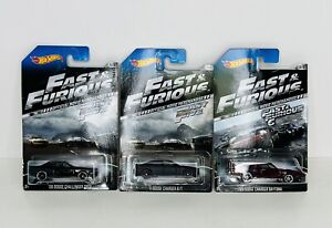 Lot of 3 Fast & Furious Dodge Charger/Daytona/Challenger Black & Dark Red NEW