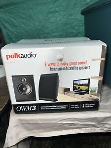 Polk Audio OWM3 Wall-Mount Bookshelf Speakers - Black - Pair New In Box