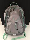 THE NORTH FACE Womens Jester Laptop Backpack Light Grey/Mint Green  18 x 14 EUC