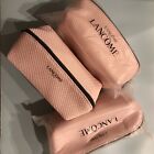 Lot of 3 New Lancome Makeup Cosmetic Zip Bag for Travel - Light Pink Color