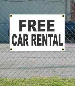 2x3 FREE CAR RENTAL Black & White Banner Sign NEW Discount Size Price FREE SHIP