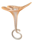 Glass Tulip Bulb VTG Art Nouveau Pink Satin 70's Calla Lily Vase 12