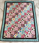 NEW GORGEOUS Handmade Quilt Snowman Squares Quilted size 46