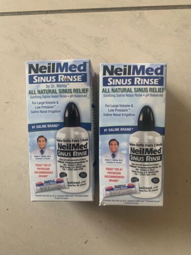 NeilMed Original Sinus Rinse (2) two bottles box BRAND NEW Slightly damaged box