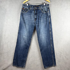 VTG 90s Pelle Pelle Wide Leg Skater Jeans Mens 36x34 Y2K Baggy Blue Medium Wash