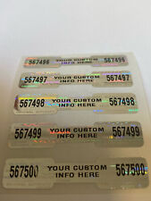 100 CUSTOM PRINTED HOLOGRAM DOGBONE SECURITY VOID LABELS STICKERS SEALS