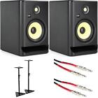 KRK ROKIT 7 G4 7 inch Powered Studio Monitor Pair with Stands and Cables