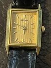 Vintage Seiko  Women’s Gold Tone Gold Dial 18mm Rectangle Leather Band