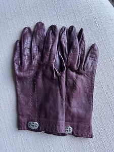 Vintage Etienne Aigner Oxblood Leather Made in Italy Women’s Gloves