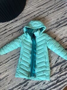Girls Size XS 5/6 Spyder Youth Long Puffer Hooded Winter Jacket Handwarmers