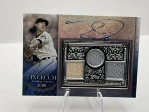 2021 Topps Sterling Seasons 2008 Tim Lincecum Patch Auto 09/10