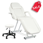 Massage Table Beauty Bed Tattoo Chair w Stool Set Facial Salon Barber Adjustable