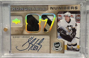 2005 Sidney Crosby Penguins Honorable Numbers RC Dual Patch Auto /87