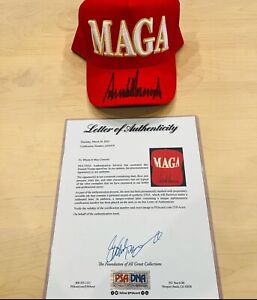 Donald Trump Signed Autographed Make America Great Again Hat Psa/Dna Coa MAGA🔥