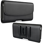 XL LEATHER RUGGED CELL PHONE HOLDER POUCH HOLSTER CLIP BELT LOOP CARRYING CASE