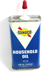 Vintage SUN Oil Company SUNOCO 4 fl. oz. Household Oil TIN - Clean & FULL