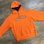 Vintage 2000s Y2K Nike Pullover Hoodie Sweatshirt Men Size Large Orange Spellout