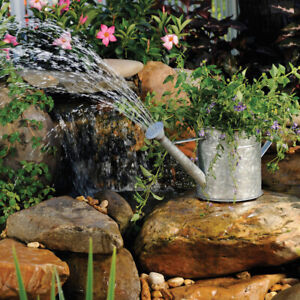 Custom Pro SWCPS Silver Watering Can Fountain Spitter/Planter Kit for Ponds