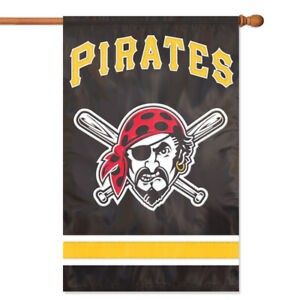 Pittsburgh Pirates House Banner Flag PREMIUM Outdoor DOUBLE SIDED Embroidered