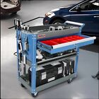 3 Tier Rolling Tool Cart on Wheels with Locking Drawer Metal Service Cart