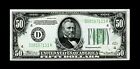1934 $50 fifty dollar bill dark green seal 