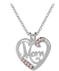 Mother's  Day Birthday Gift Necklace Heart Pendant for Mom Women(PINK)