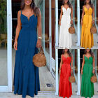 Womens Sleeveless Long Maxi Dress Ladies Summer Beach Party Sundress Plus Size