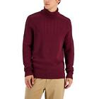 Club Room Men's Chunky Cable Knit Turtleneck Sweater Red Plum Size Small
